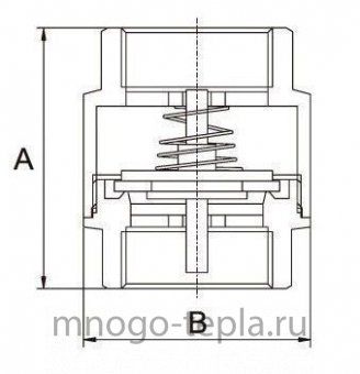 Обратный клапан 1 1/4" ГГ TIM JH-1013std с металлическим штоком укороченный - №1