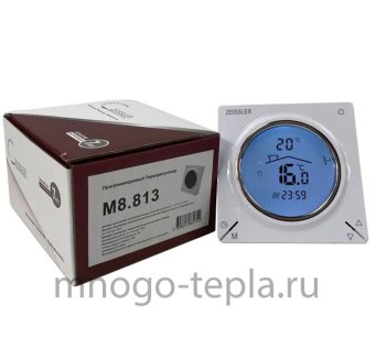 Программируемый терморегулятор комнатный Zeissler M8.813, со встроенным датчиком, для управления сервоприводами - №1