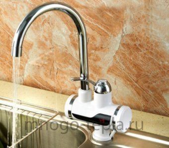 Смеситель водонагреватель проточный UNIPUMP BEF-012-02, 3000 Вт, с температурным дисплеем - №1