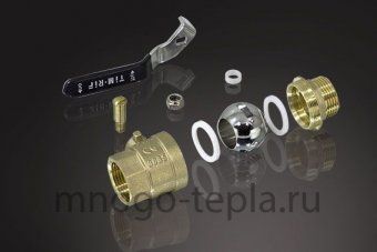 Кран шаровый американка латунный усиленный прямой TIM (DE1232) - 3/4" бабочка - №1