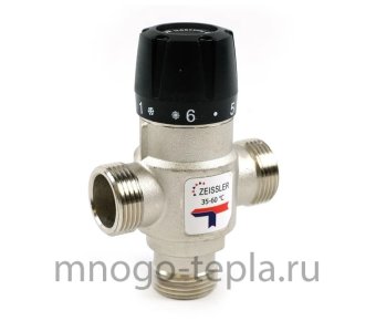 Термостатический смесительный клапан ZEISSLER ZSm.412.256006, подсоединение 1" НР, регулировка температуры 35-60°С, KV 2.5 - №1