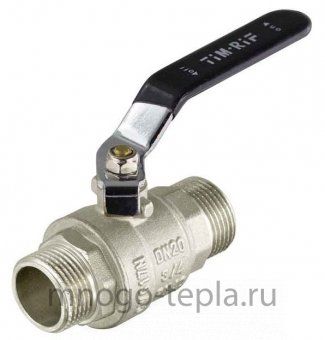 Кран шаровый 1/2" ШШ TIM (DE1203X) никелированный усиленный прямой - рычаг - №1