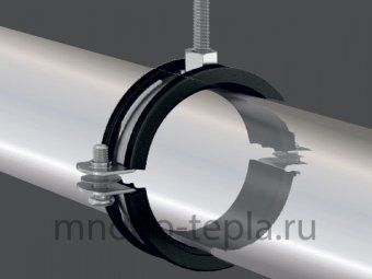 Сантехнический хомут для труб 1 1/4 (38-43 мм), с гайкой, шпилькой и дюбелем - №1