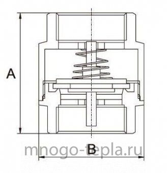 Обратный клапан 1/2 ГГ TIM JH-1010 с металлическим штоком - №1