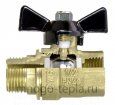 Кран шаровый 1 1/2" ГГ TIM (DE1212X) никелированный усиленный прямой - рычаг - №4