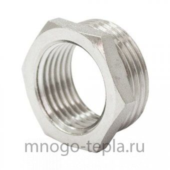 Футорка 1 1/2" x 1/2" никелированная латунная - №1