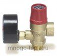 Предохранительный клапан с манометром 1/2" НР TIM BL4802-1.5 (1.5 бар) красный - №3