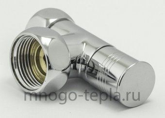 Кран для полотенцесушителя хромированный 1" НГ х 3/4" НГ TIM KV01-LFF042, угловой - №1