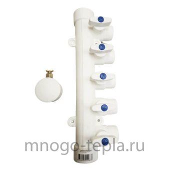 Коллектор MeerPlast 40х20 (5 вых.) с воздухоотводчиком синий - №1